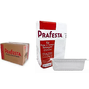 Pote Retangular c/ Tampa 1000ml (06x24) (8321) PRAFESTA
