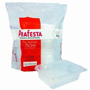 Pote Retangular c/ Tampa 750ml c/24 (8316) PRAFESTA