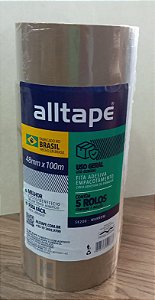 Fita Adesiva 48x100 Marrom c/5 Rolos ALLTAPE