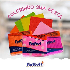 Guardanapo 20x22 Cores c/50 Unidades FORFEST