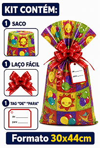 Kit Presente Saco BOPP 30x44 c/1 Unidade
