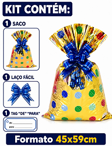 Kit Presente Saco BOPP 45x59 c/1 Unidade