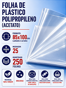 Polipropileno Incolor 85x100 25 Micras c/250 Unidades