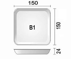 Bandeja EPS B1 Rasa 150x150x18mm C/10 Unidades