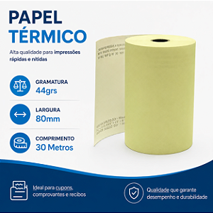 Bobina Papel Termico 44grs 80x30mm