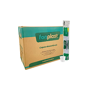 Copo Plastico 50ml Branco (50x100) FONPLAST
