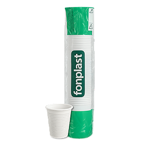 Copo Plastico 80ml Branco c/100 FONPLAST
