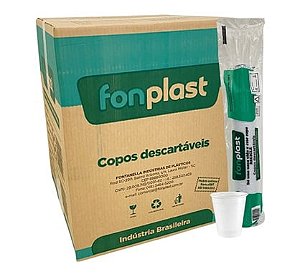 Copo Plastico 80ml Branco (25x100) FONPLAST