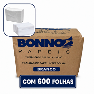 Papel Inter Folha 21x20 c/600 Folhas Branco BONNO