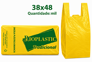 Sacola Plastica Tradicional Amarela 38x48 (Milheiro)