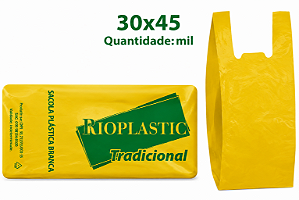 Sacola Plastica Tradicional Amarela 30x45 (Milheiro)