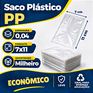 Saco Plastico PP 0,04 7x11 Milheiro