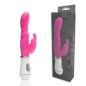 Vibrador Ponto G Com Estimulador Recarregável Rosa