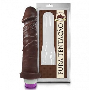 Pênis Realístico Com Vibrador 18x4,4cm Aromático Chocolate