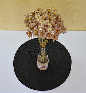 75 Flores de Tecido Dourado para Decorar Garrafas