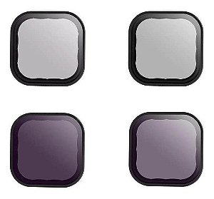 Kit com 4 filtros Telesin CPL, ND8, ND16 e ND32 para GoPro HERO9 Black, HERO10 Black e HERO11 Black