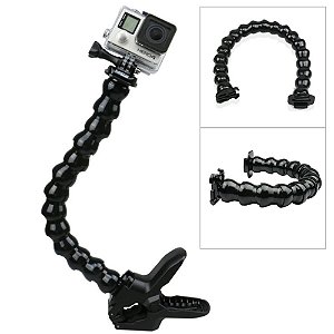 Jaws 45cm com Braço Articulado Tipo Gooseneck E Clip Para Gopro, SJCam, Sony e Similares