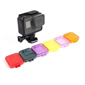 Filtros para Mergulho Compatíveis com Gopro HERO5 Black, HERO6 Black e HERO7 Black - Kit com 6