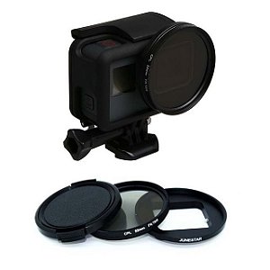 Filtro UV 52mm com adaptador e tampa para Gopro HERO5 Black, HERO6 Black e HERO7 Black