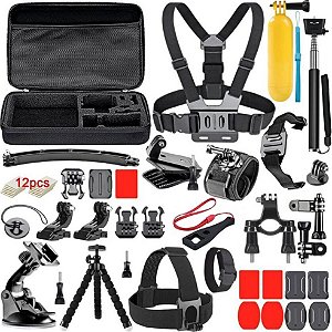 Kit TOMATE de acessórios básicos compatíveis com GoPro, DJi Action Cam, SJCam, Sony e Similares