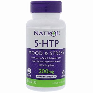 5-Htp Liberação Lenta Natrol 200 Mg 30 Tabletes - Griffonia Simplicifolia 5Htp - Time Release