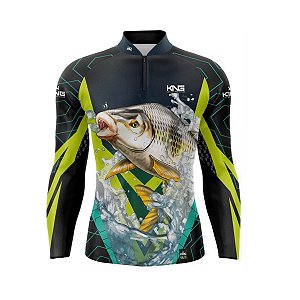 Camiseta Pesca King Manga Longa KFF-305N Piapara com Proteção UV+