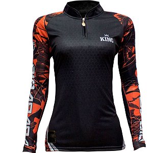 Camiseta Pesca King Brasil Manga Longa UV-50 KFF-601 Feminina