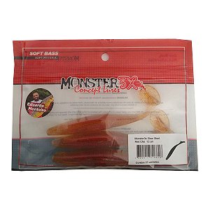 Isca Artificial Monster3x Slow Shad 12cm Red Chá 3p