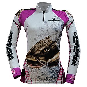 Camiseta Pesca King Brasil Manga Longa UV-50 KFF-401 Feminina