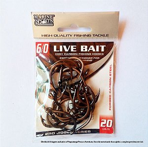 Anzol Marine Sports Live Bait 6/0, Black, 20p