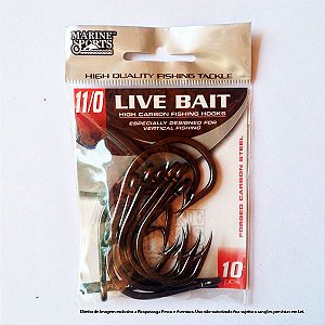 Anzol Marine Sports Live Bait 11/0, Black, 10p