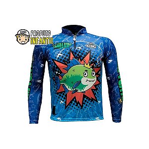 Camiseta Pesca Infantil King Brasil Manga Longa UV-50 KFF-622i