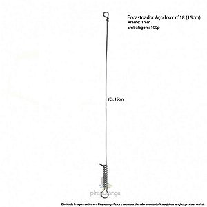 Encastoador Pesca Empate Inox Rígido com Mola Nº18 (15cm) 100p