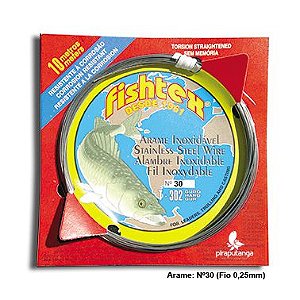Arame de Aço Inox AISI 302 Polido Duro Fishtex Nº30 (0,25mm) - 10m