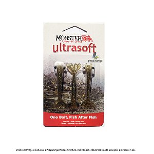Isca Artificial Camarão Monster3x Ultrasoft 7,5cm, Dourado