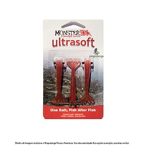 Isca Artificial Camarão Monster3x Ultrasoft 7,5cm, Red