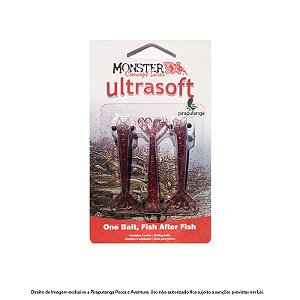 Isca Artificial Camarão Monster3x Ultrasoft 7,5cm, Ultra Red
