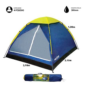 Barraca Camping Mor Iglu Azul 4 Pessoas Coluna D'Água 300mm
