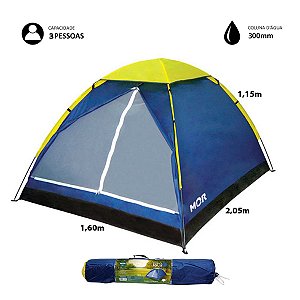 Barraca Camping Mor Iglu Azul 3 Pessoas Coluna D'Água 300mm