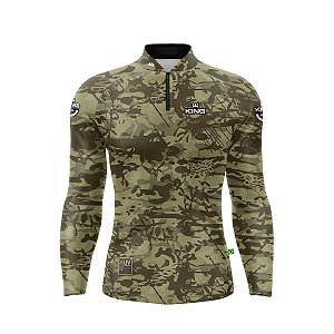 Camiseta Pesca King Manga Longa KFF-301 com Proteção UV+