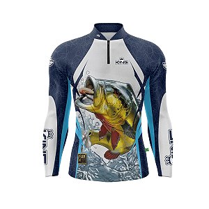 Camiseta Pesca King Manga Longa KD-206 Tucunaré com Proteção UV+