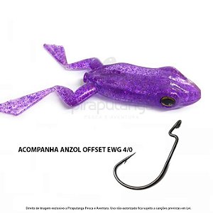 Isca Artificial Monster3x X-Frog Top Water Sapo, Purple + Anzol