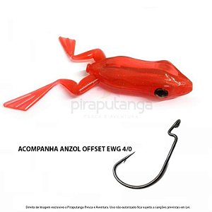 Isca Artificial Monster3x X-Frog Top Water Sapo, Red + Anzol