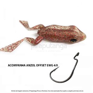 Isca Artificial Monster3x X-Frog Top Water Sapo, Ultra Red + Anzol