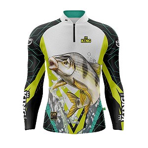 Camiseta Pesca King Manga Longa KFF-305A Piapara com Proteção UV+