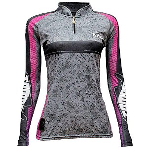 Camiseta Pesca King Feminina Baby Look KFF-609S com Proteção UV+