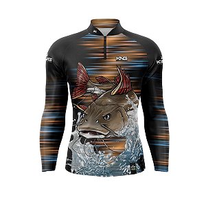 Camiseta Pesca King Manga Longa KFF-303N Pirarara com Proteção UV+