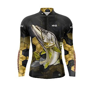 Camiseta Pesca King Manga Longa KFF-619 Robalo com Proteção UV+