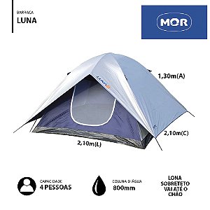Barraca Camping Mor Luna 4 Pessoas Coluna D’Água 800mm