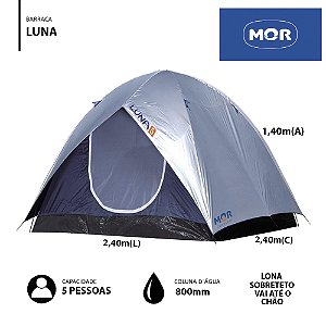 Barraca Camping Mor Luna 5 Pessoas Coluna D’Água 800mm